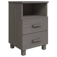 vidaXL Bedside Cabinet HAMAR Light Grey 40x35x62 cm Solid Wood Pine, light grey vidaXL Bedside Cabinet HAMAR Light Grey 40x35x62 cm Solid Wood Pine