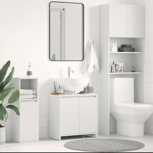 vidaXL Bathroom Cabinet White 60x33x61 cm Engineered Wood