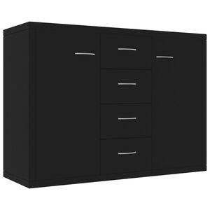 vidaXL Sideboard | Black | Engineered wood | Medium | Sideboard | Rectangular
