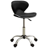 vidaXL Salon Spa Stool Black Faux Leather, black vidaXL Salon Spa Stool Black Faux Leather
