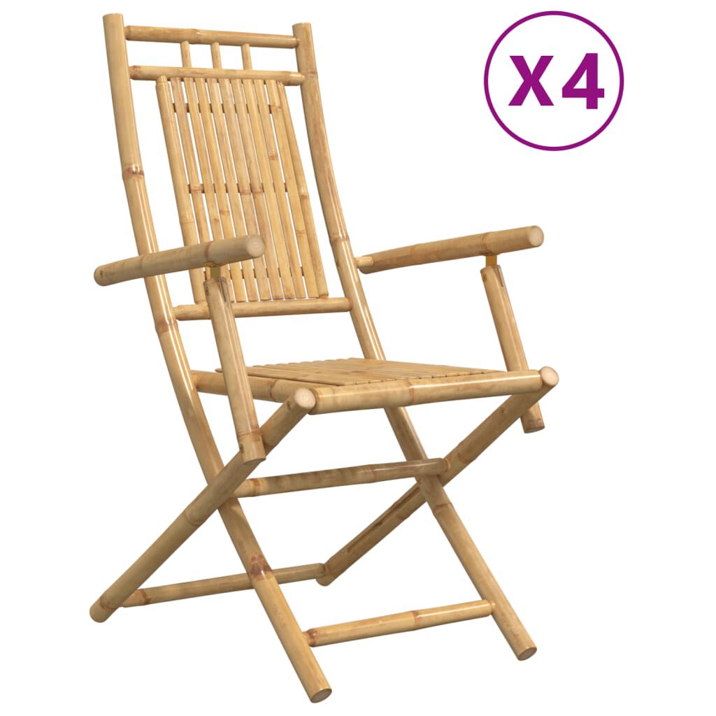 vidaXL Folding Garden Chairs 4 pcs 53x66x99 cm Bamboo
