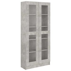 vidaXL Vitrine Cabinet Concrete Grey 82,5x30,5x185 cm Engineered Wood
