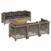 vidaXL 7 Piece Garden Sofa Set with Cushions Grey Poly Rattan