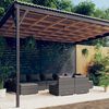 vidaXL 9 Piece Garden Lounge Set with Cushions Grey Poly Rattan