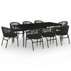 vidaXL 9 Piece Garden Dining Set Black