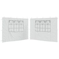 vidaXL Party Tent Sidewall 2 pcs with Window PE White, white vidaXL Party Tent Sidewall 2 pcs with Window PE White