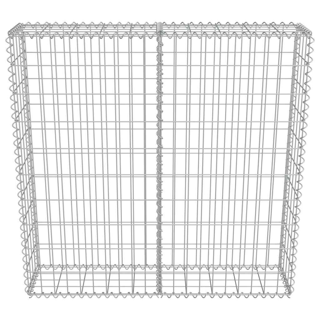 vidaXL Gabion Wall with Covers Galvanised Steel 100x20x100 cm