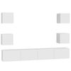 vidaXL 6 Piece TV Cabinet Set White Engineered Wood