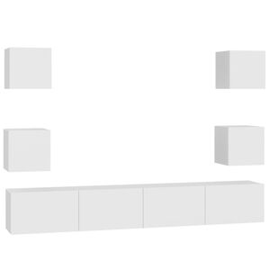 vidaXL TV Cabinet | White | Engineered wood | Medium | TV Cabinet | Rectangular
