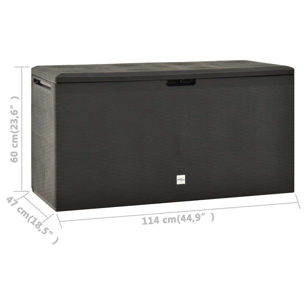 vidaXL Garden Storage Box Anthracite 114x47x60 cm, anthracite vidaXL Garden Storage Box Anthracite 114x47x60 cm