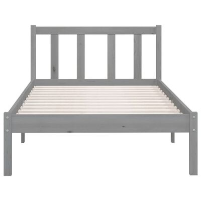vidaXL Bed Frame without Mattress Grey Solid Wood 90x200 cm, grey vidaXL Bed Frame without Mattress Grey Solid Wood 90x200 cm