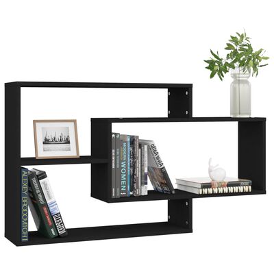 vidaXL Wall Shelf Black 104x20x58.5 cm Engineered Wood, black vidaXL Wall Shelf Black 104x20x58.5 cm Engineered Wood