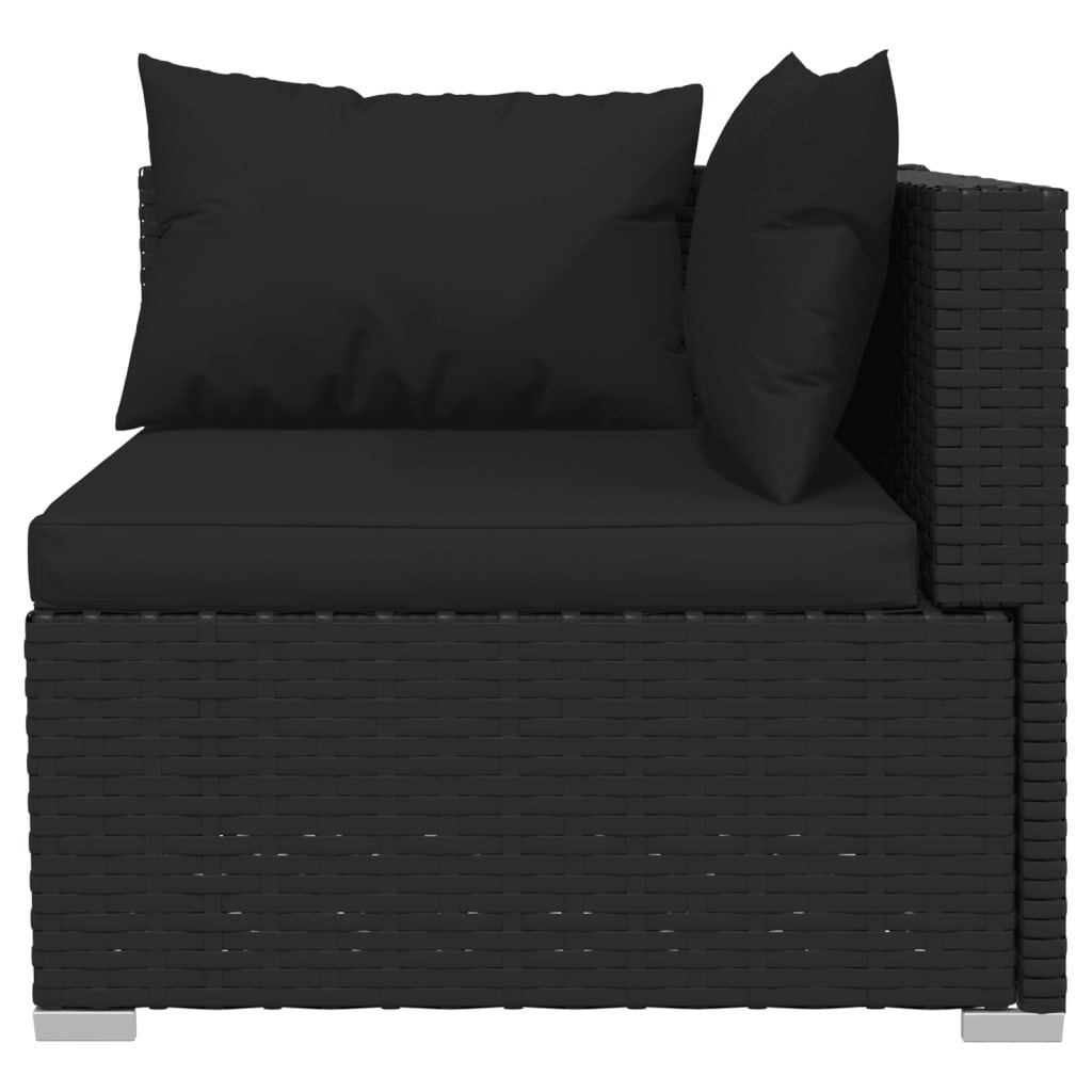 Vidaxl 6 piece garden lounge deals set with cushions poly rattan black
