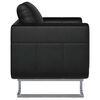 vidaXL Cube Armchair with Chrome Feet Black Faux Leather