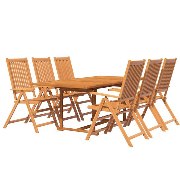vidaXL 7 Piece Garden Dining Set Solid Wood Acacia 150-200 cm