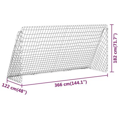 vidaXL Football Goal with Net White 366x122x182 cm Steel,  vidaXL Football Goal with Net White 366x122x182 cm Steel