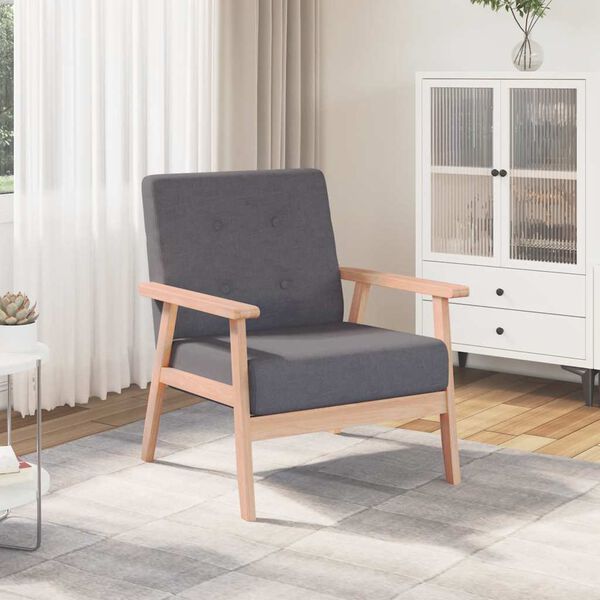 vidaXL Armchair Dark Grey Fabric
