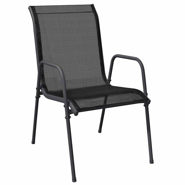 vidaXL Garden Chairs 4 pcs Steel and Textilene Black