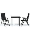 vidaXL 3 Piece Garden Dining Set Black