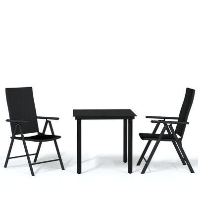 vidaXL 3 Piece Garden Dining Set Black,  vidaXL 3 Piece Garden Dining Set Black