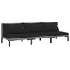 vidaXL Garden Sofas 3pcs with Cushions Half Round Poly Rattan