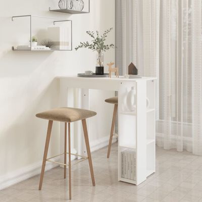 vidaXL Bar Table with Shelf White 102x50x103.5 cm Engineered Wood, white vidaXL Bar Table with Shelf White 102x50x103.5 cm Engineered Wood