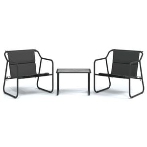 vidaXL 3 Piece Garden Lounge Set with Cushions Anthracite Steel