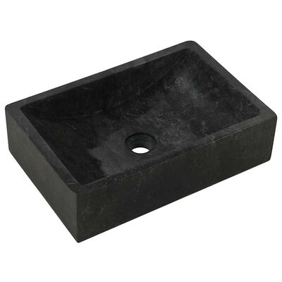vidaXL Sink 45x30x12 cm Marble High Gloss Black, black vidaXL Sink 45x30x12 cm Marble High Gloss Black