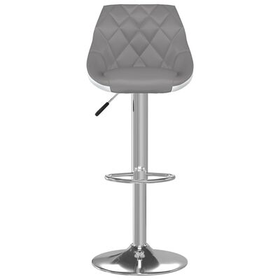 vidaXL Bar Stools 2 pcs Grey and White Faux Leather, grey and white vidaXL Bar Stools 2 pcs Grey and White Faux Leather