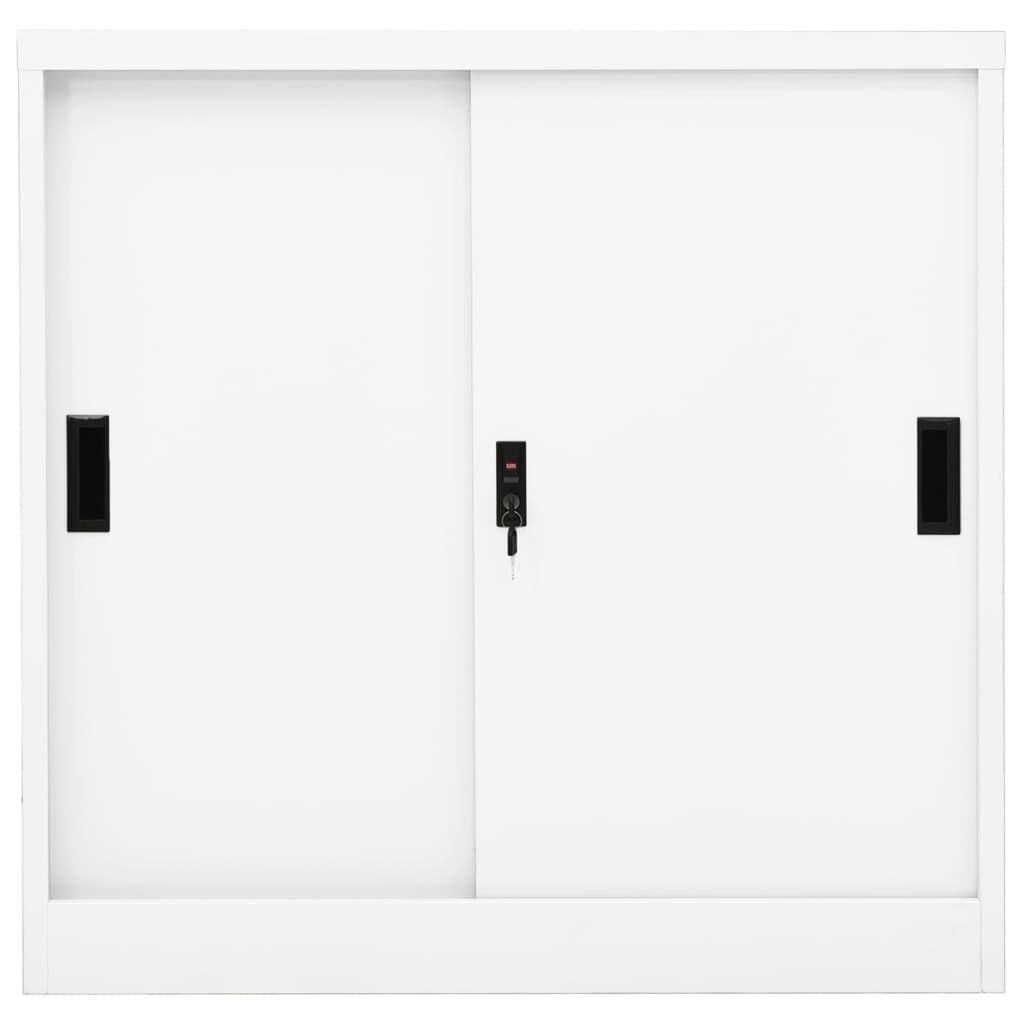 vidaXL Office Cabinet with Sliding Door White 90x40x90 cm Steel