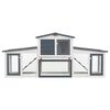 vidaXL Outdoor Large Rabbit Hutch Grey and White 201x45x85 cm Wood