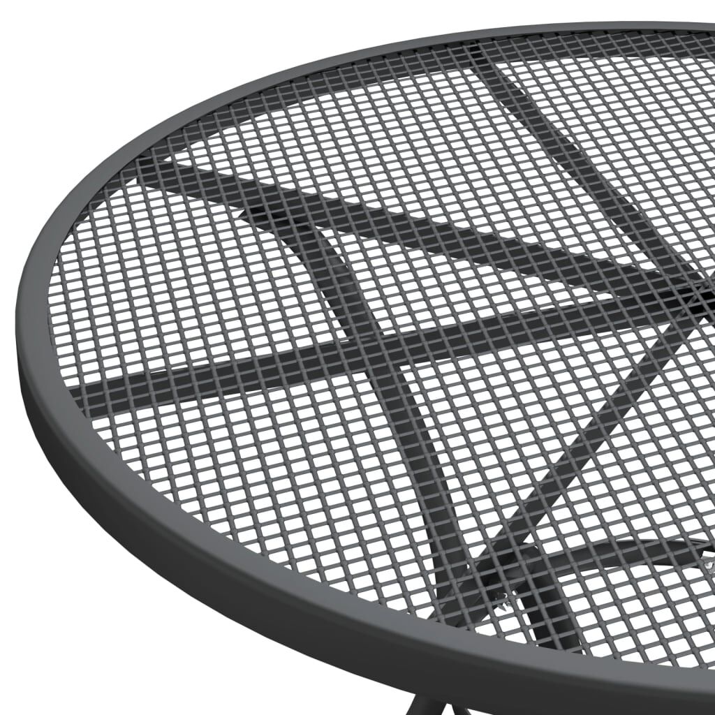 vidaXL 3 Piece Garden Dining Set Expanded Metal Mesh Anthracite