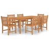 vidaXL Garden Dining Set | Warm Teak | Fine sanded teak hardwood | Large