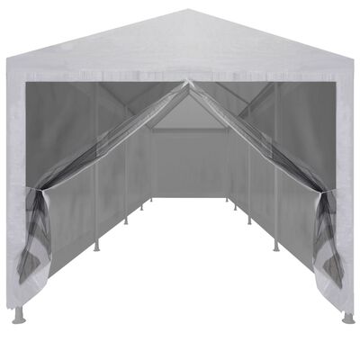vidaXL Party Tent with 10 Mesh Sidewalls 12x3 m, white vidaXL Party Tent with 10 Mesh Sidewalls 12x3 m