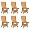 vidaXL Folding Garden Chairs 6 pcs Solid Teak Wood