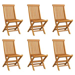 vidaXL Folding Garden Chairs 6 pcs Solid Teak Wood