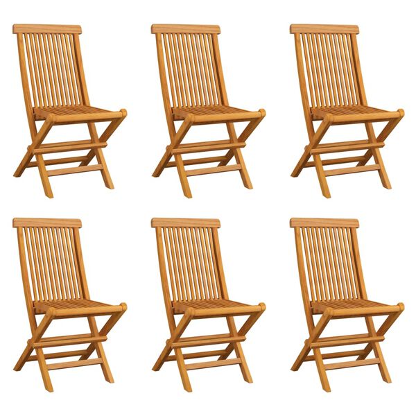 vidaXL Folding Garden Chairs 6 pcs Solid Teak Wood