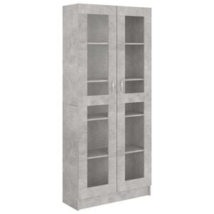 vidaXL Vitrine Cabinet Concrete Grey 82,5x30,5x185 cm Engineered Wood