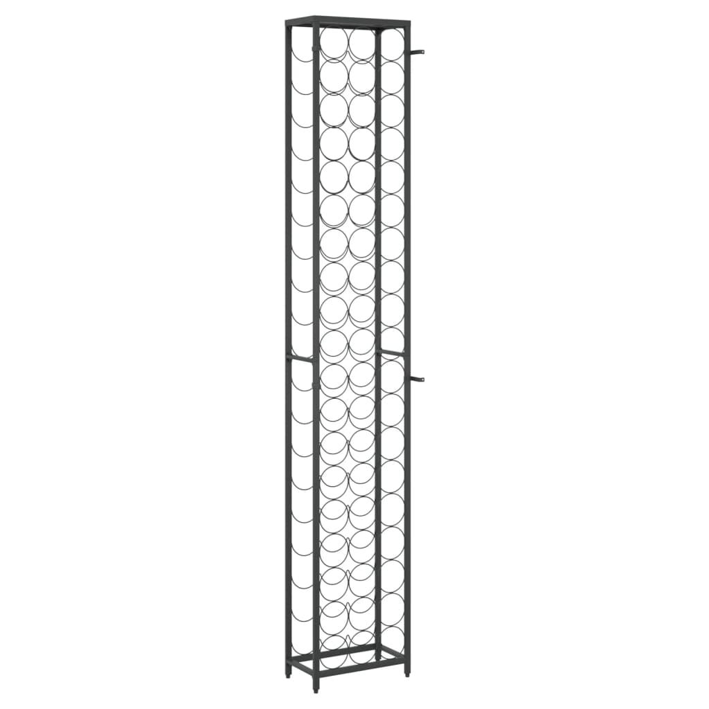 vidaXL Wine Rack for 57 Bottles Black 34x18x200 cm Wrought Iron