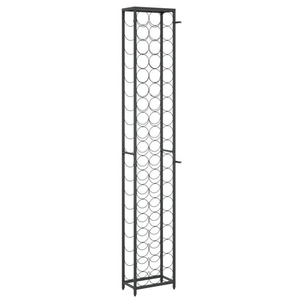 vidaXL Wine Rack for 57 Bottles Black 34x18x200 cm Wrought Iron
