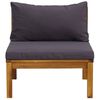 vidaXL 3 Piece Garden Lounge Set with Dark Grey Cushions Acacia Wood