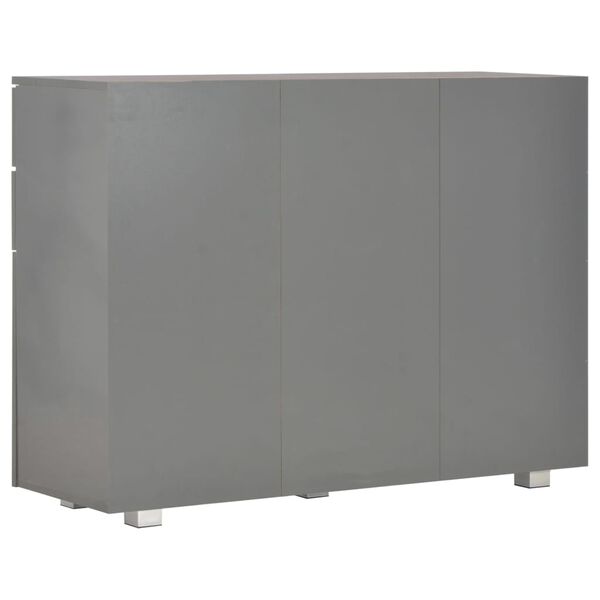 vidaXL Sideboard High Gloss Grey 107x35x80.5 cm