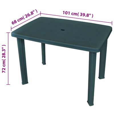 vidaXL Garden Table Green 101x68x72 cm Plastic, green vidaXL Garden Table Green 101x68x72 cm Plastic