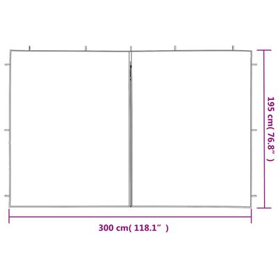 vidaXL Party Tent Sidewall 2 pcs with Zipper PE Blue