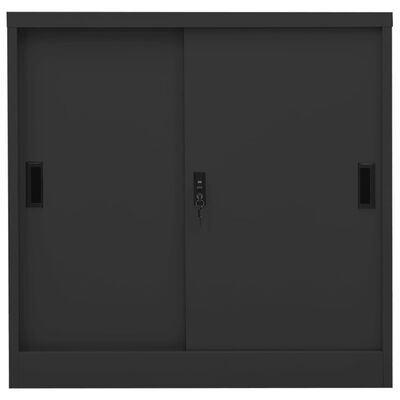 vidaXL Office Cabinet with Sliding Door Anthracite 90x40x90 cm Steel, anthracite vidaXL Office Cabinet with Sliding Door Anthracite 90x40x90 cm Steel