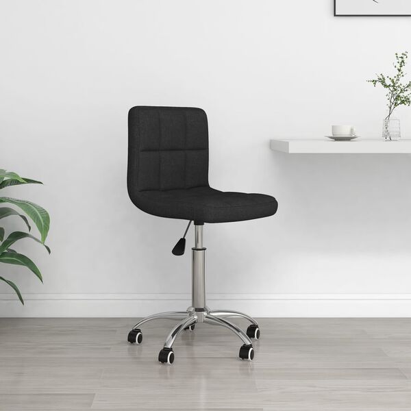 vidaXL Swivel Office Chair Black Fabric