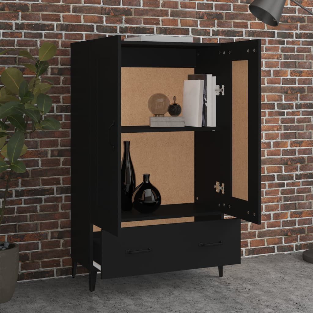 vidaXL Highboard Black 70x31x115 cm Engineered Wood