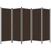vidaXL 5-Panel Room Divider Brown 250x180 cm