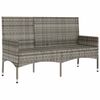 vidaXL 3-Seater Garden Bench with Cushions Grey Poly Rattan