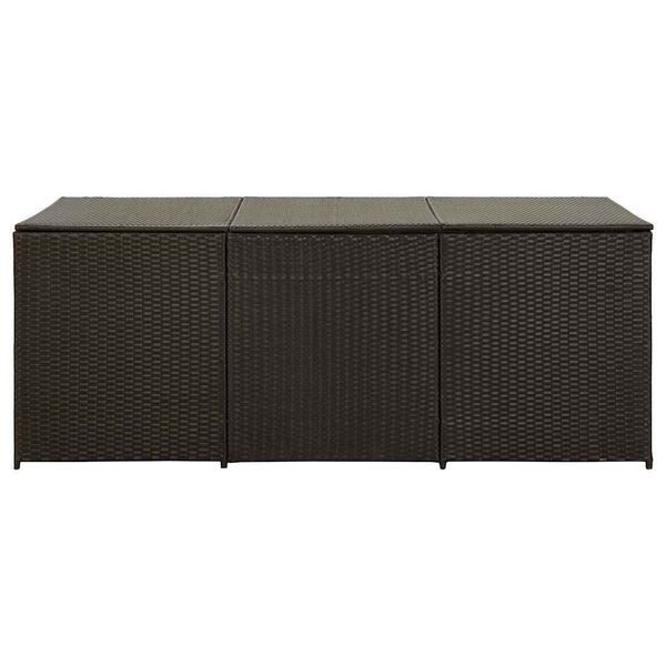 vidaXL Garden Storage Box Poly Rattan 180x90x70 cm Brown